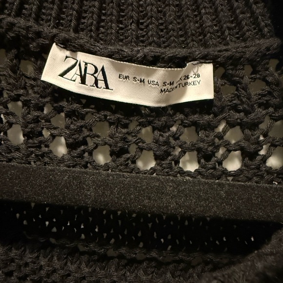 Zara Oversized Black Knit Button-Up Sweater - Picture 4 of 6